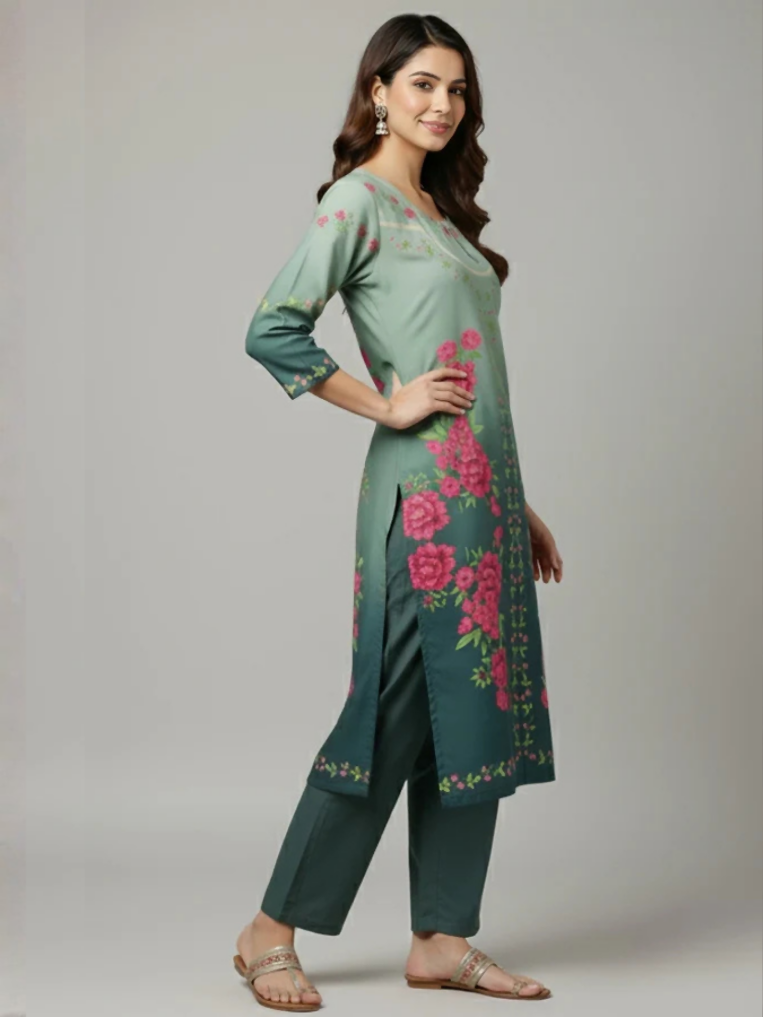 MH Cloth House Soft Khaddar Printed Stitched 2-Piece Suit-Sabeen