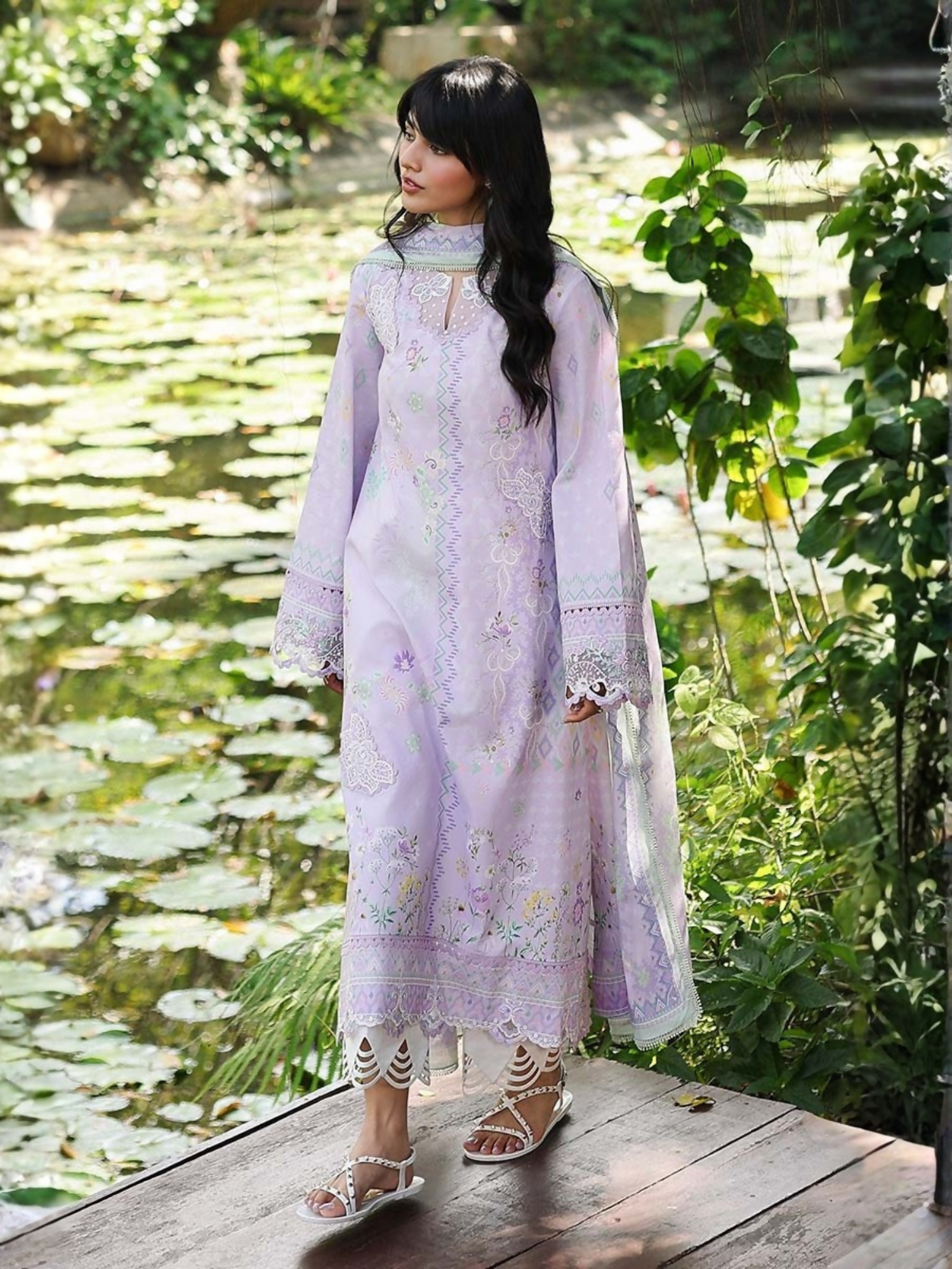 Qalamkar Qprints Lawn'26 Embroidered Unstitched 3-Piece Suit-AX-03-(B)-Fiona