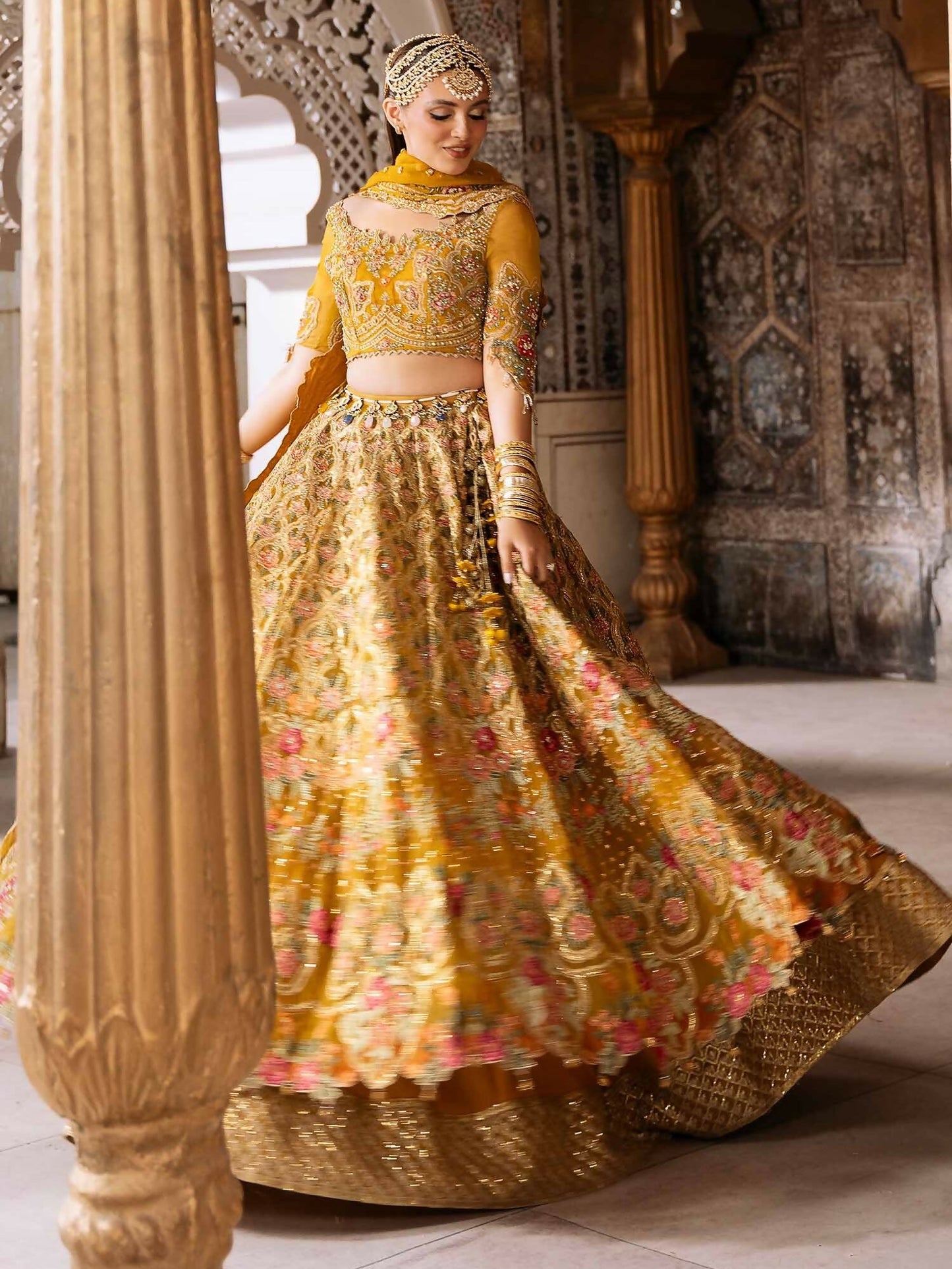 Shiza Hassan Shehnai Organza Embellished Stitched 3-Piece Suit-Camelia