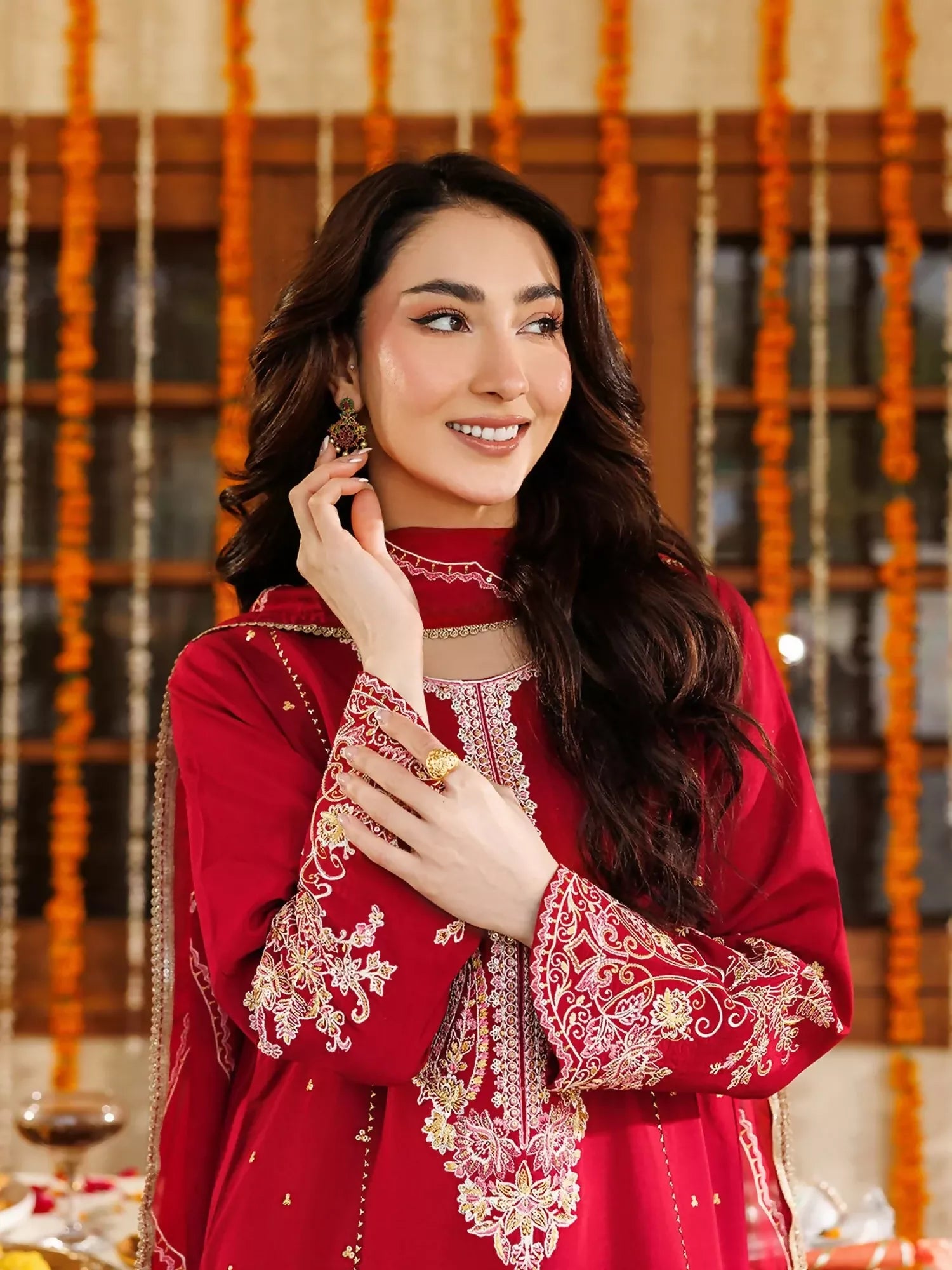 Panache Apparel Noore Eid Edit Raw Silk Embroidered Stitched Suit-Zariah