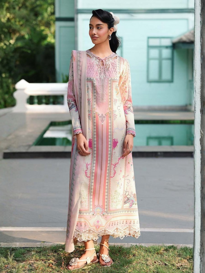 Qalamkar Qprints Lawn'26 Embroidered Unstitched 3-Piece Suit-AX-06-(A)-Elara