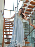 Farooq Hameed Studio Net Embellished Stitched 3-Piece Suit-Laira