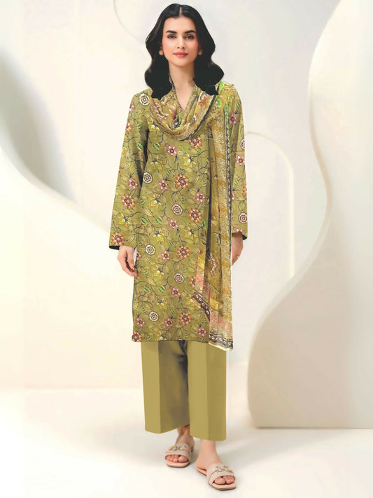 Cross Sketch Lawn Printed Unstitched 2-Piece Suit-Roohi Bahar