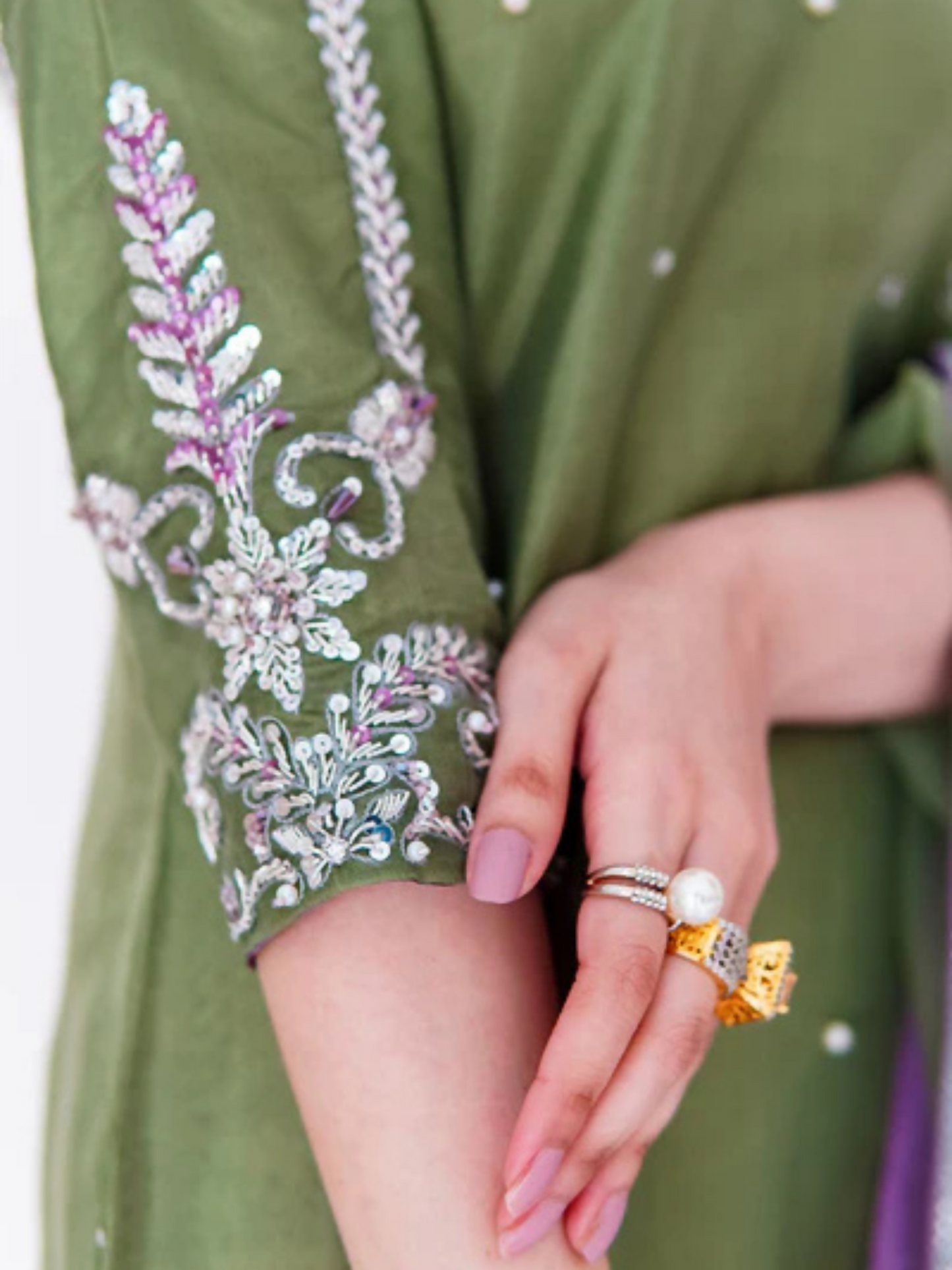 Allure By IH Luxe Formals Raw Silk Embellished Stitched 3-Piece Suit-Ayla