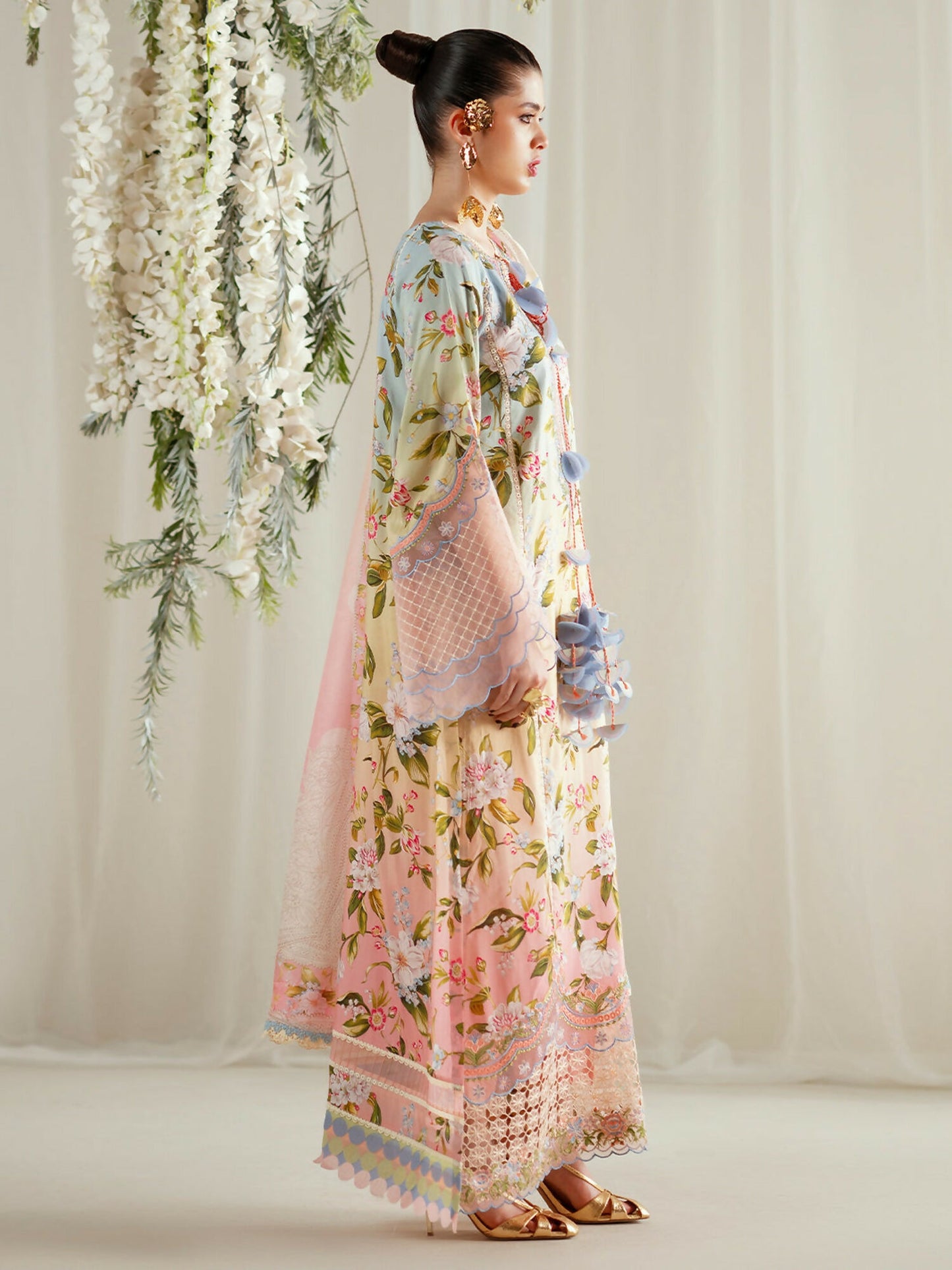 Binilyas Eres Bonita Viscose Embroidered Stitched 3-Piece Suit-1105-A