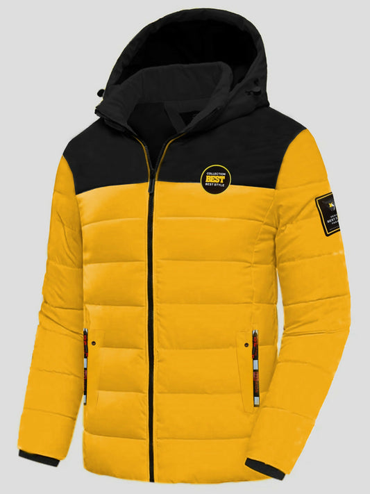 Funky Imported Color Block Heavy Thick Padded Puffer Hooded Jackets For Mens-14842