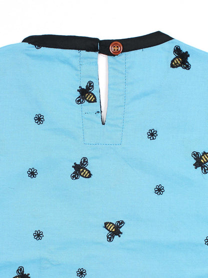 Velvour Girls Cotton Embroidered Co-Ord Set-VG168-A