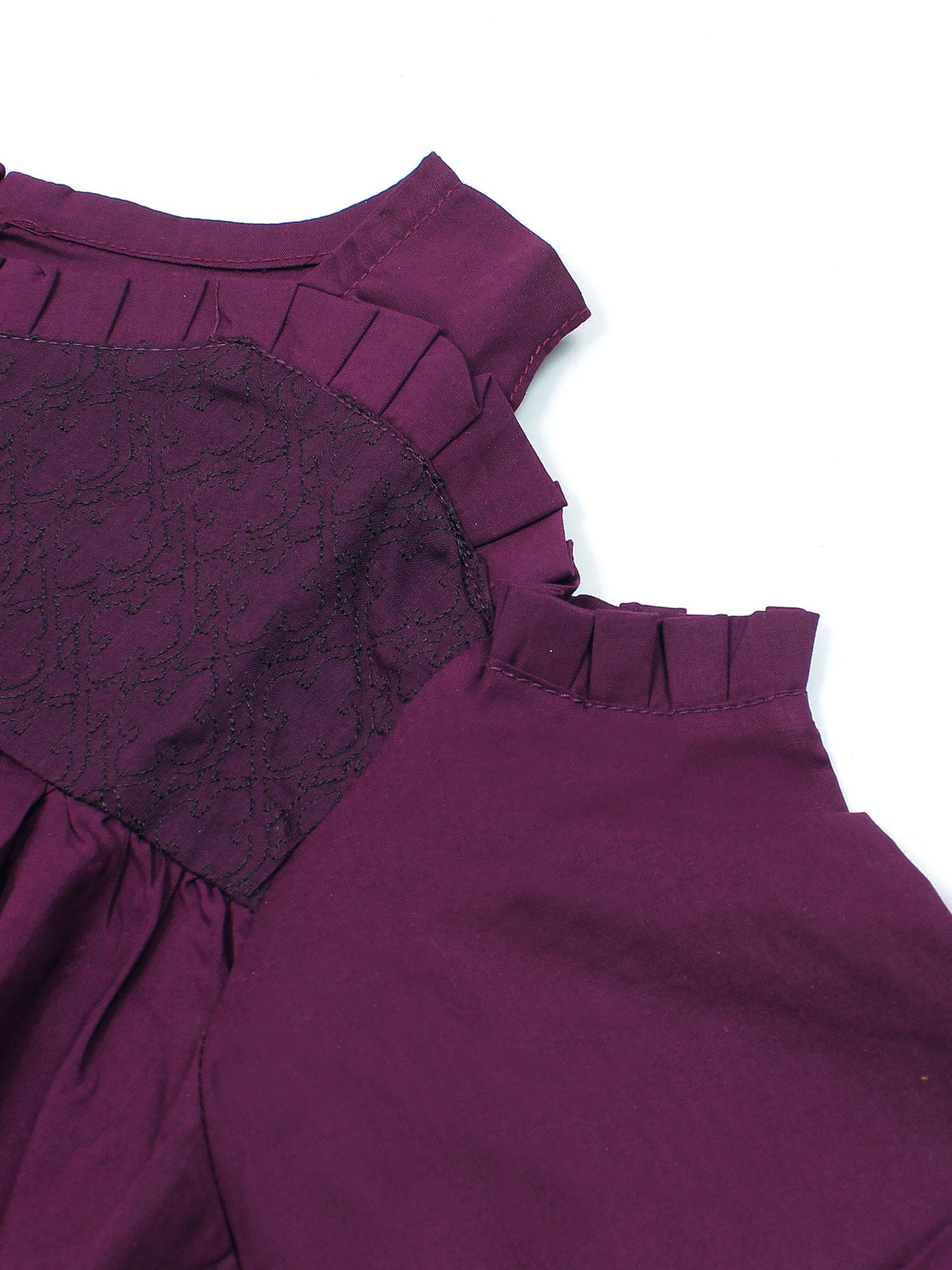 Velvour Girls Cotton Embroidered Stitched Tunic-VG96-B