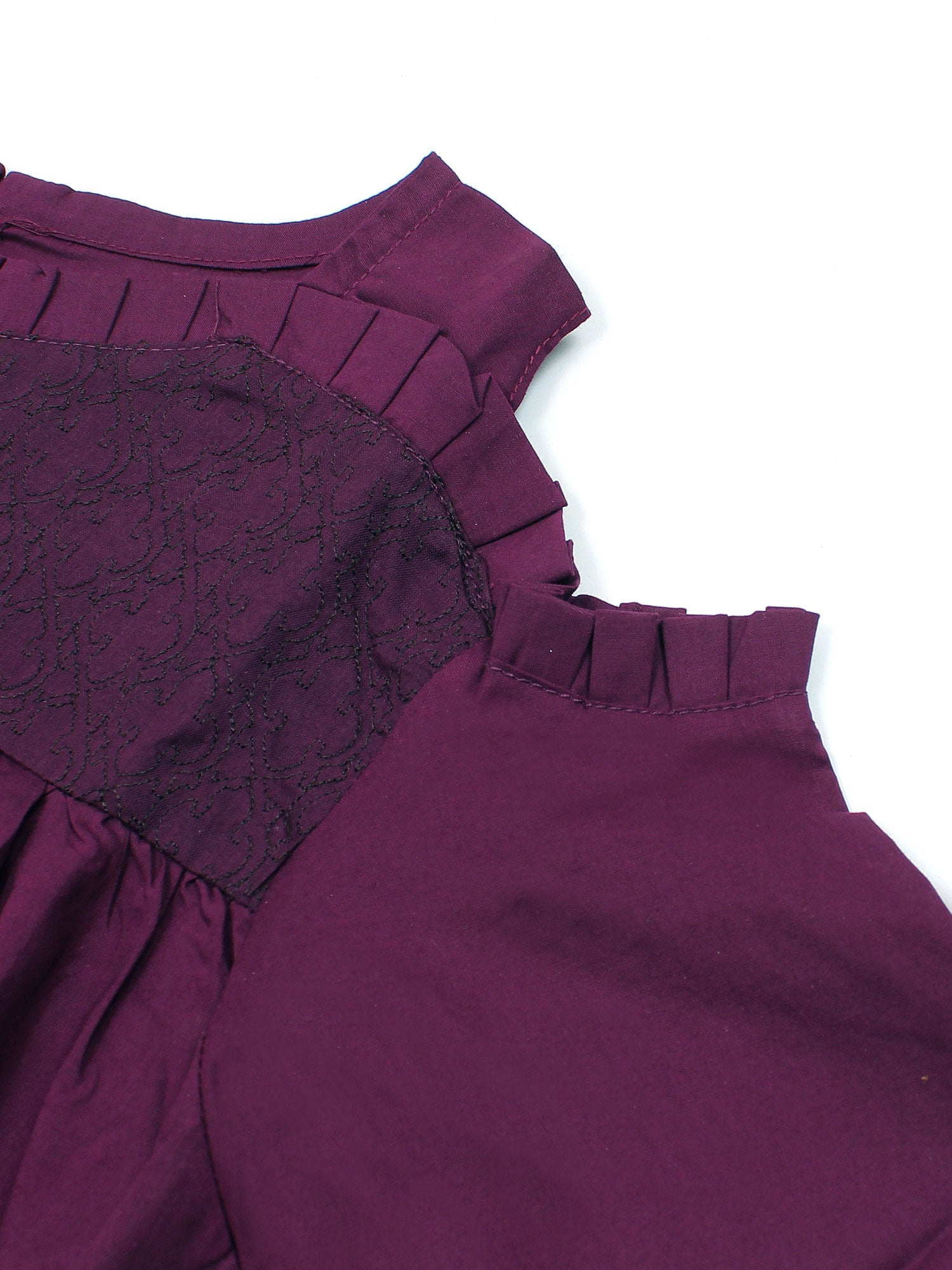 Velvour Girls Cotton Embroidered Stitched Tunic-VG96-B