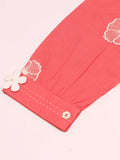 Velvour Girls Cotton Embroidered Co-Ord Set-VG178-A