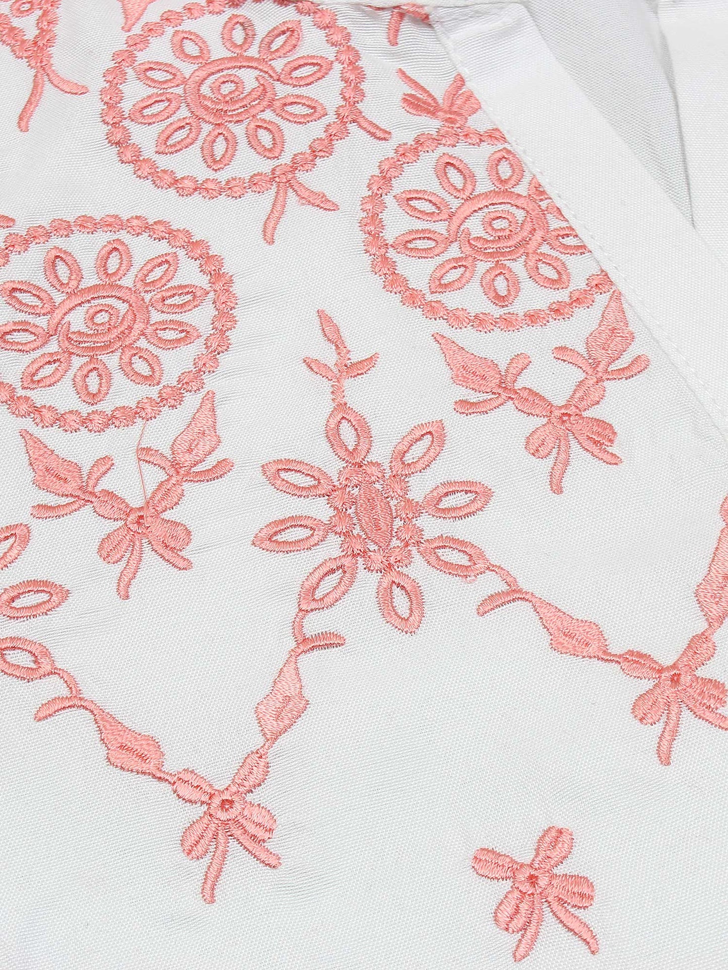 Velvour Girls Cotton Embroidered Stitched Tunic-VG118-A