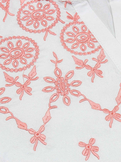 Velvour Girls Cotton Embroidered Stitched Tunic-VG118-A