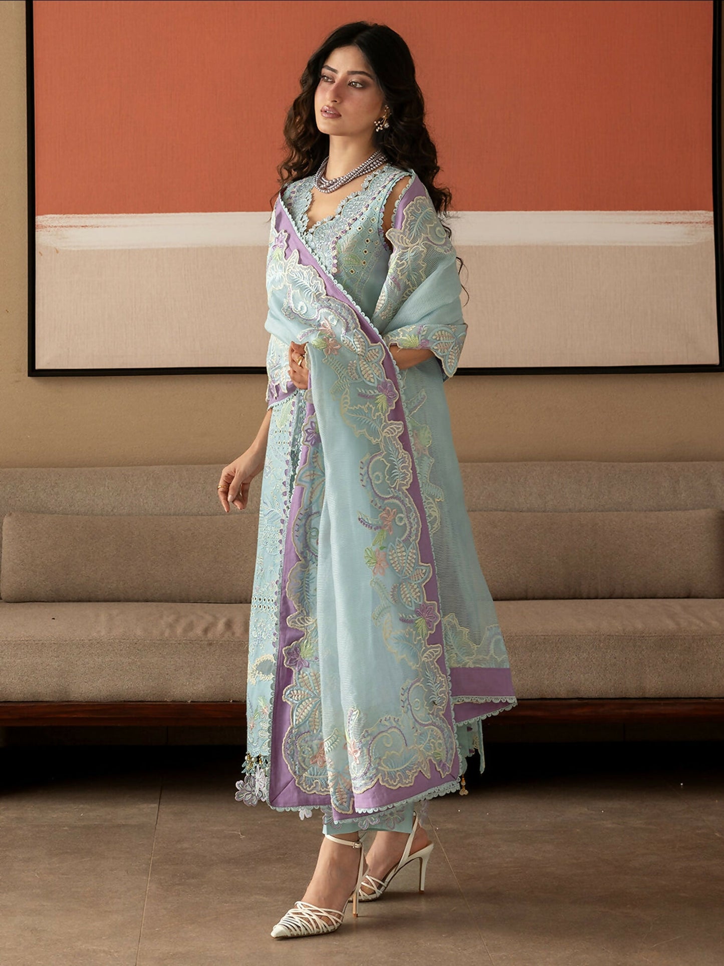 Mahnur Sirene Luxury Lawn'26 Embroidered Stitched 3-Piece Suit-S-13