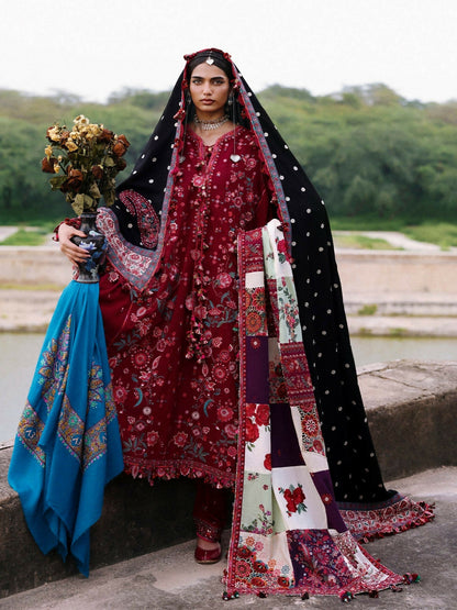 Hussain Rehar Karandi'25 Embroidered Unstitched 3-Piece Suit-Pankhuri