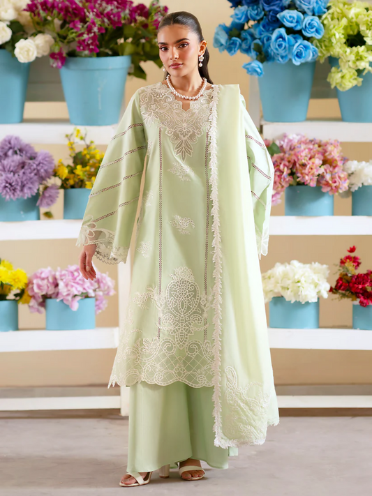 Mahnur Ember Lawn Embroidered Unstitched 3-Piece Suit-EM-004