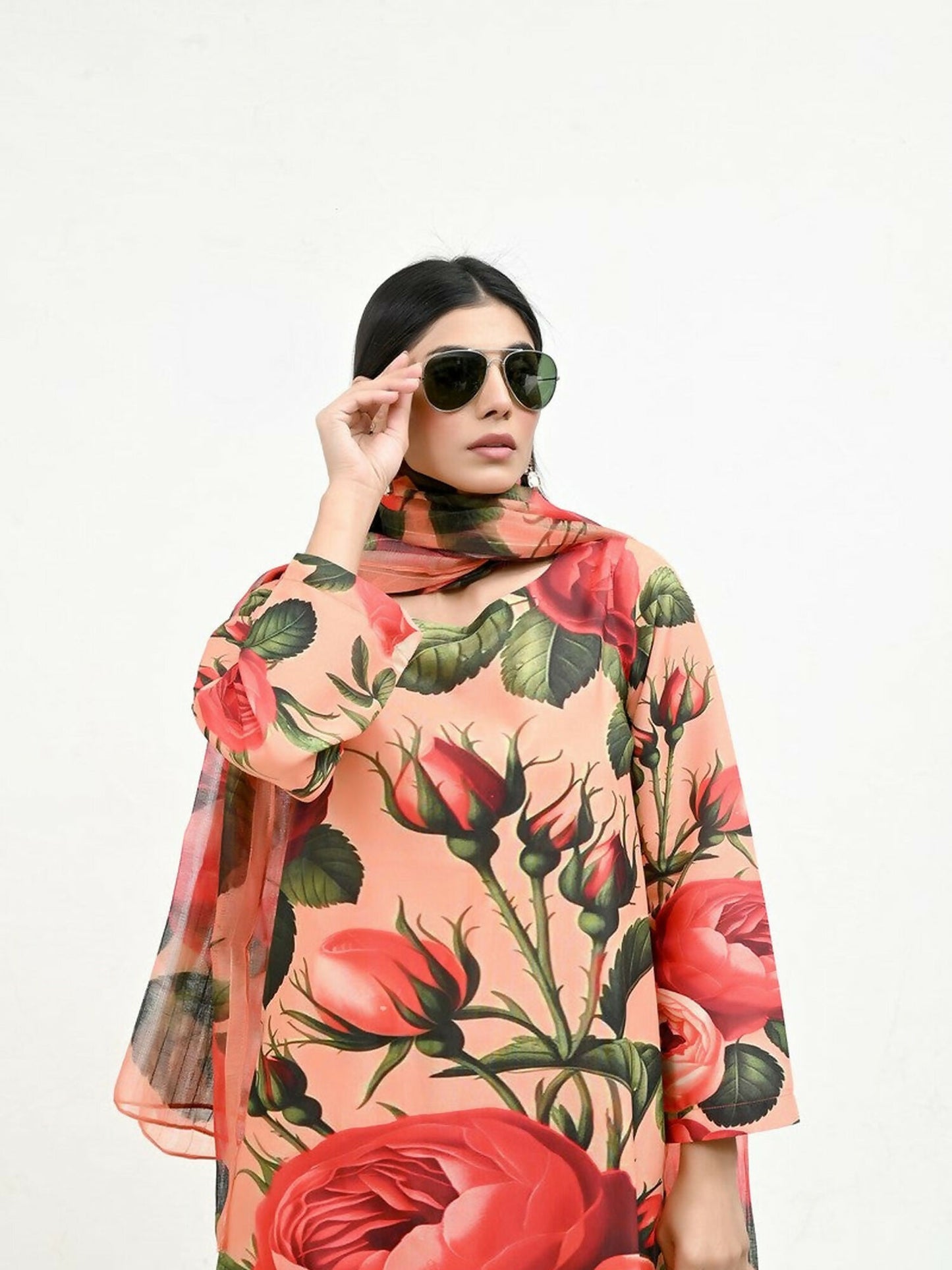 Imran Aftab Valentine's Day Raw Silk Printed Stitched 3-Piece Suit-IAVD 05