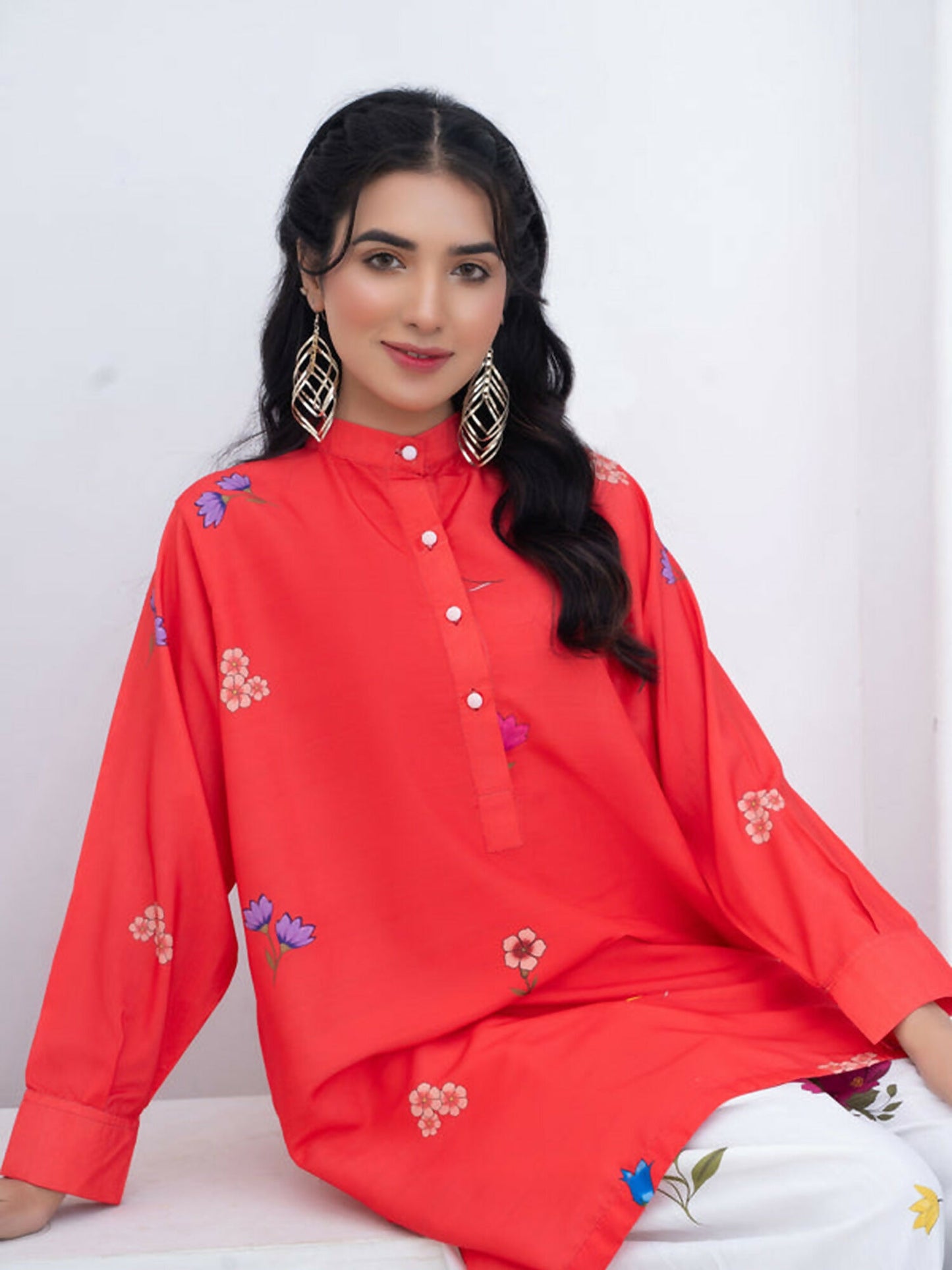 MH Cloth House Poly Lawn Printed Stitched 2-Piece Suit-Ghazal
