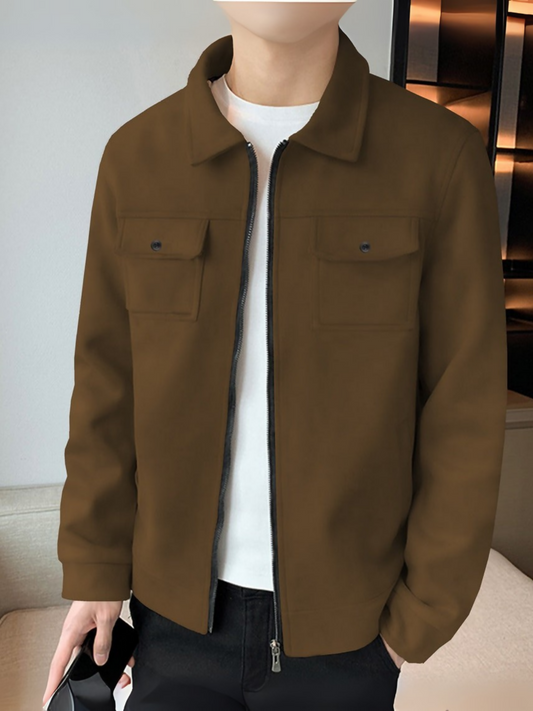 Jupiter Soft Shell Tow Pockets Bomber Jacket For Men-14996