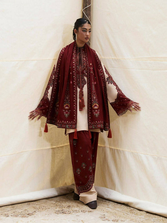 Jugnu By Hussain Rehar AW'25 Edit I Karandi Embroidered Stitched 2-Piece Suit-Bareen