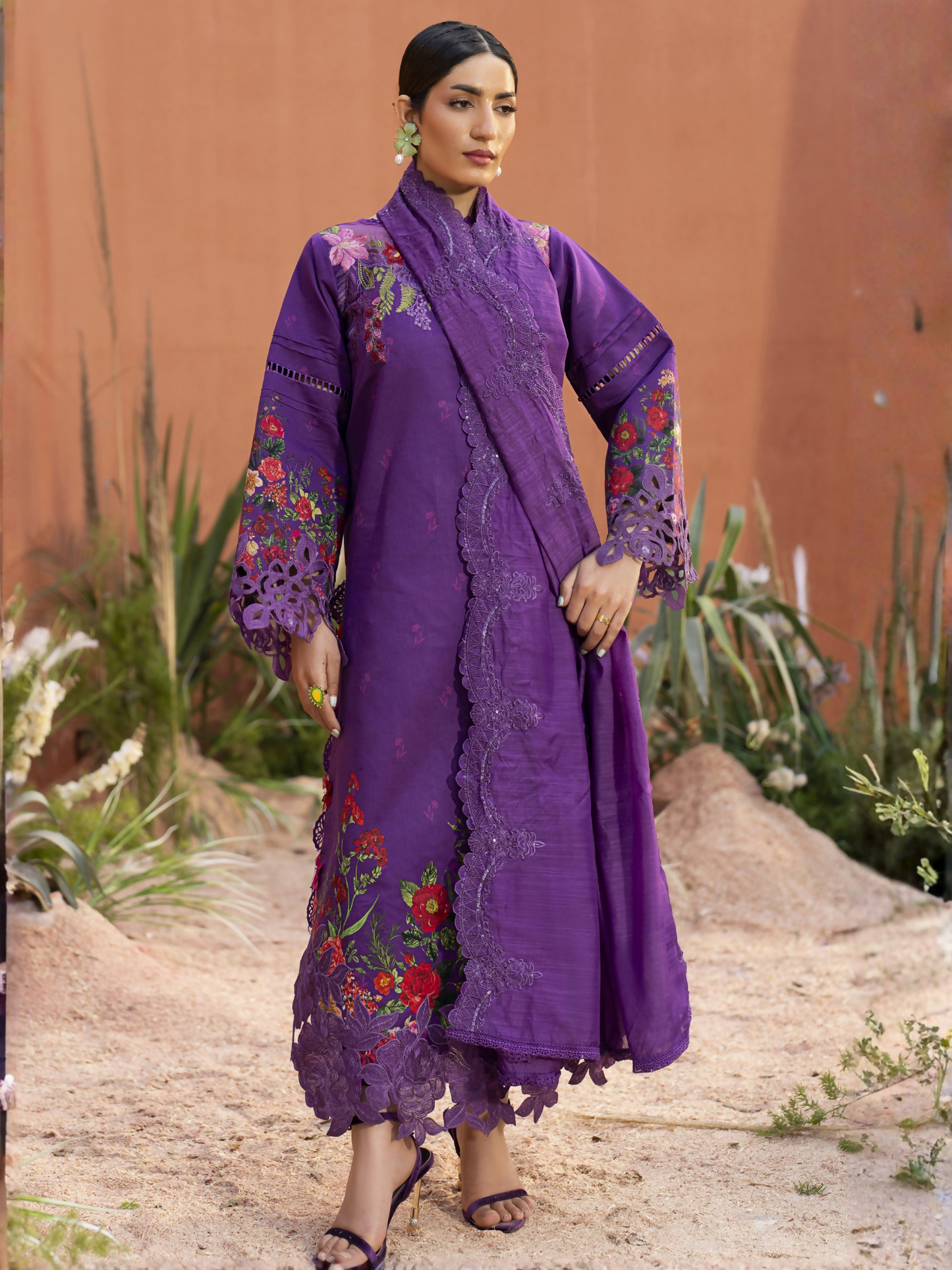 Parishay Ivy Bloom'26 Lawn Embroidered Unstitched 3-Piece Suit-IB-13