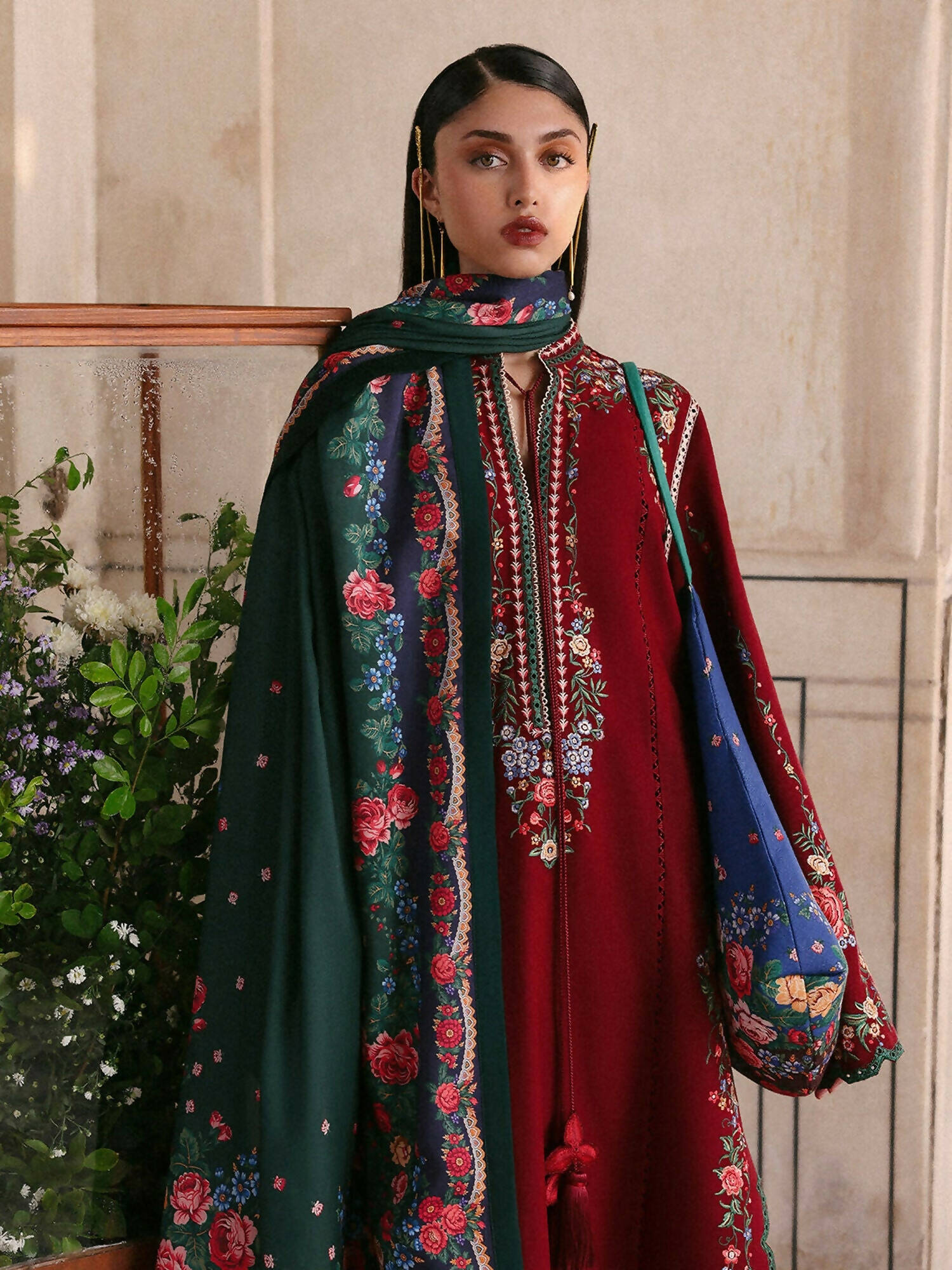 Jugnu By Hussain Rehar Khaddar'25 Embroidered Unstitched 3-Piece Suit-Gulshan