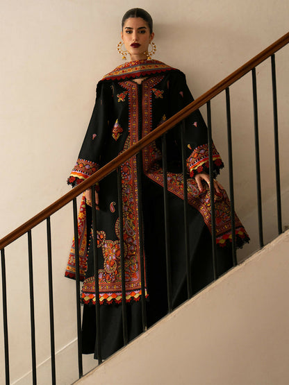 Binilyas Gulrukh Khaddar Embroidered Unstitched 3-Piece Suit-61-B