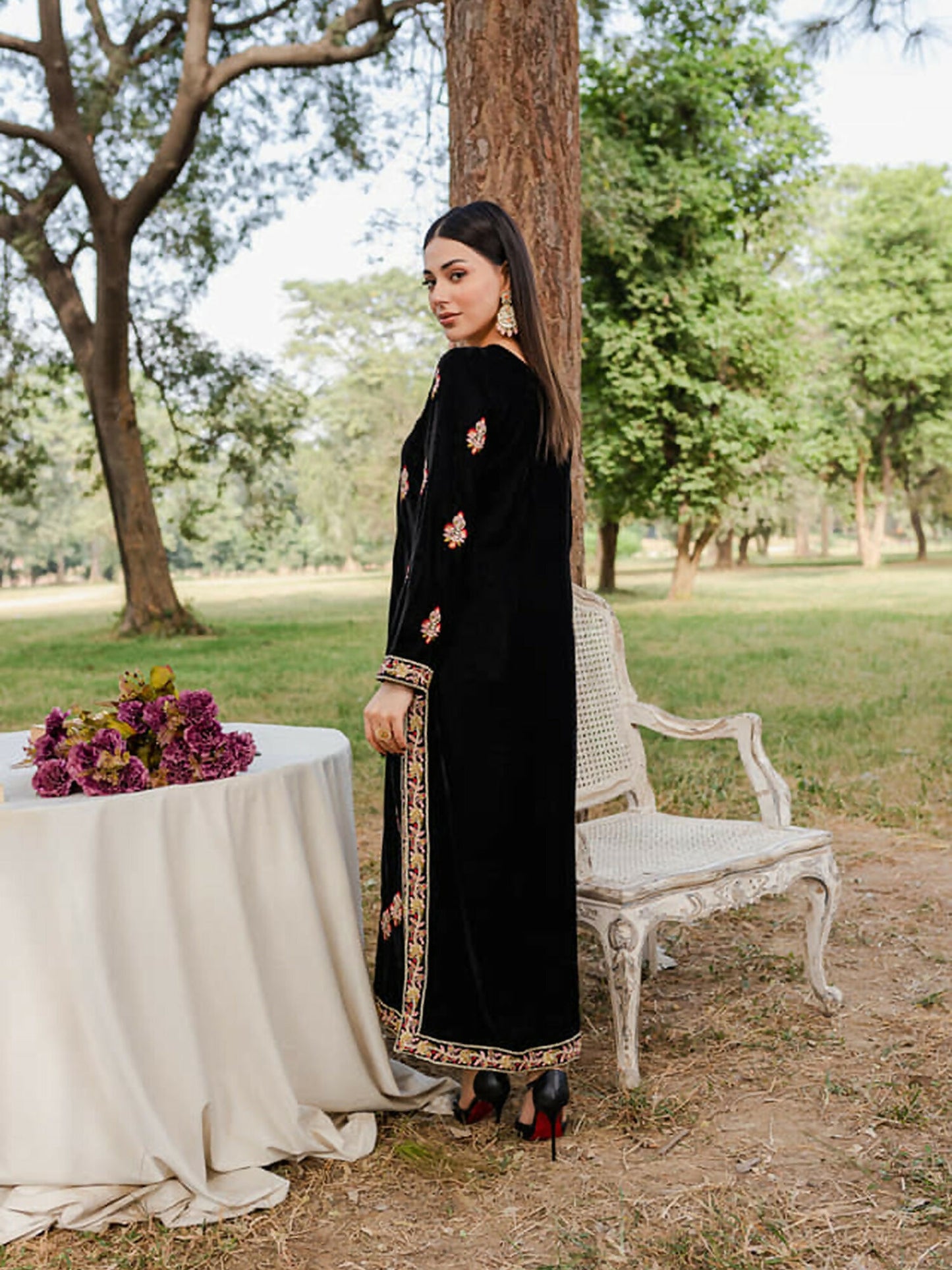 Panache Apparel Velvet Edit Micro Velvet 9000 Embroidered Stitched 3-Piece Suit-Jorah