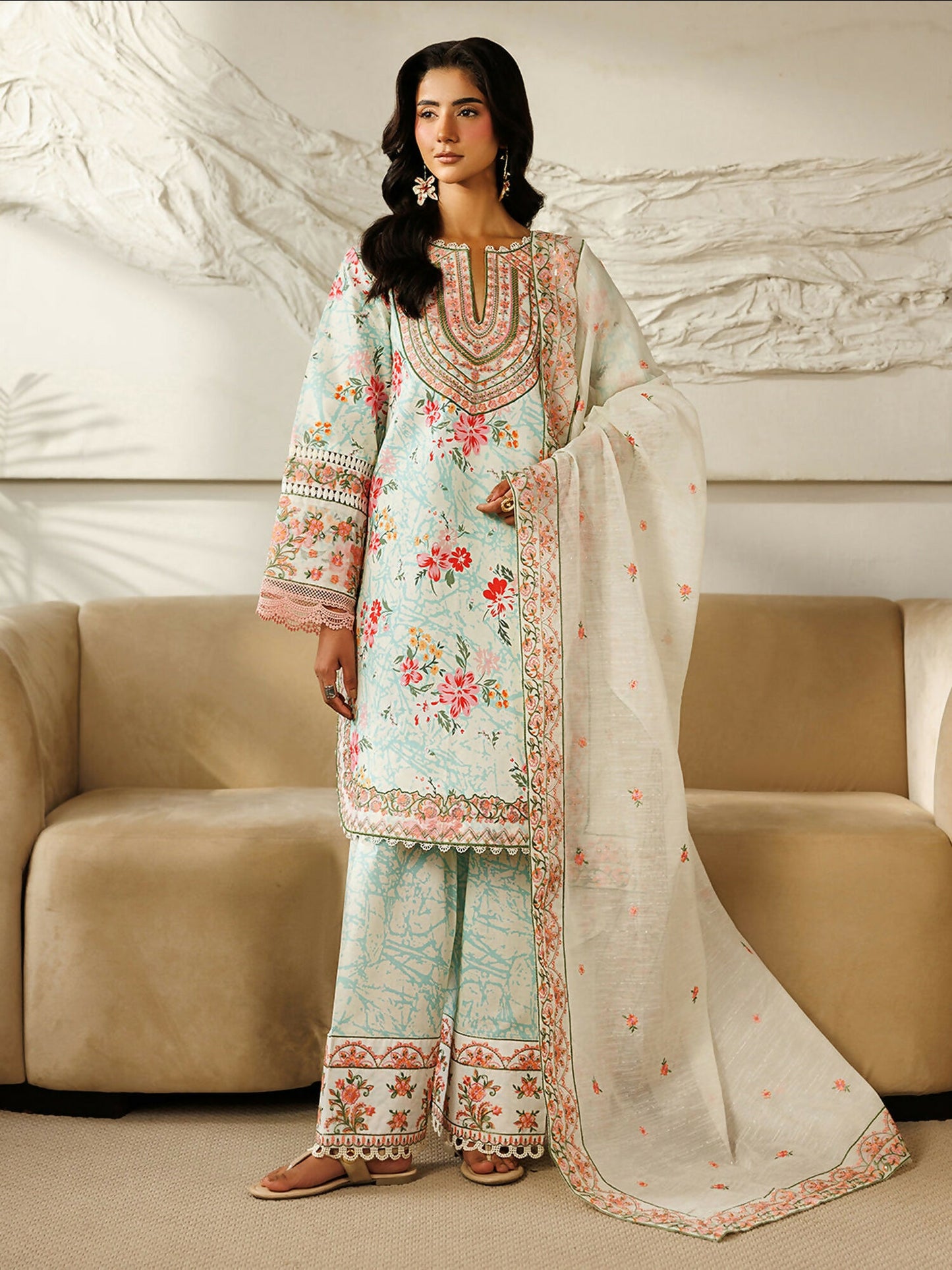 Mahnur Leila Lawn'26 Embroidered Unstitched 3-Piece Suit-L-05