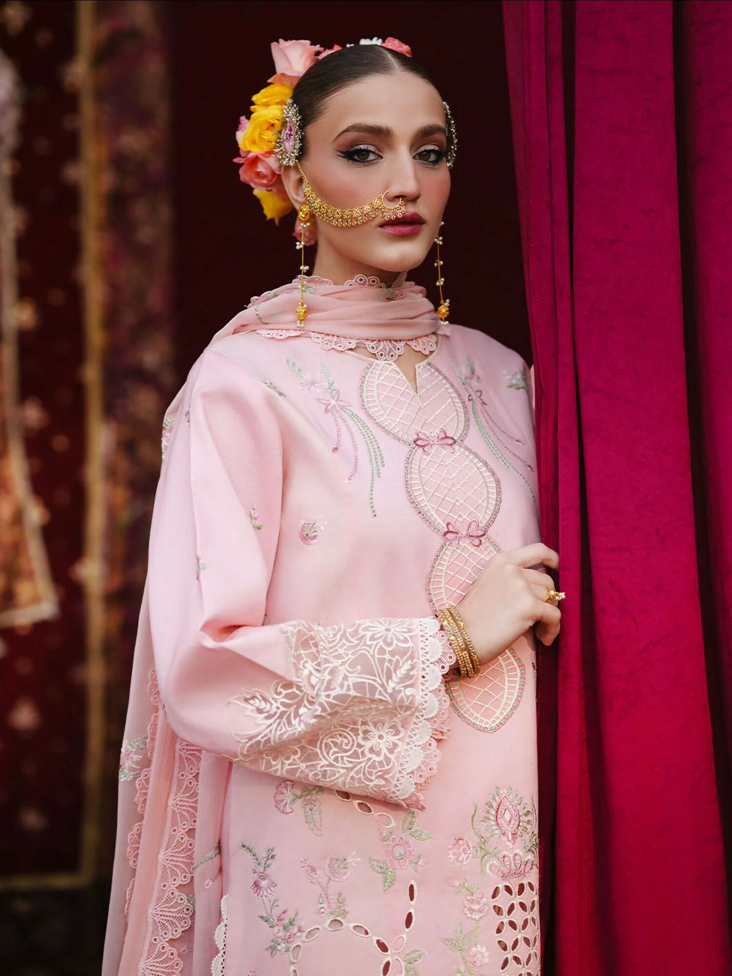 Mahnur Gul Luxury Lawn'26 Embroidered Unstitched 3-Piece Suit-G-004