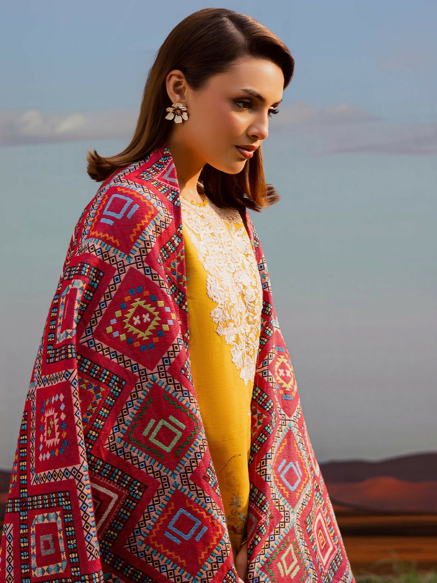Parishay Rang e Sarma Khaddar Embroidered Stitched 3-Piece Suit-SAR-05