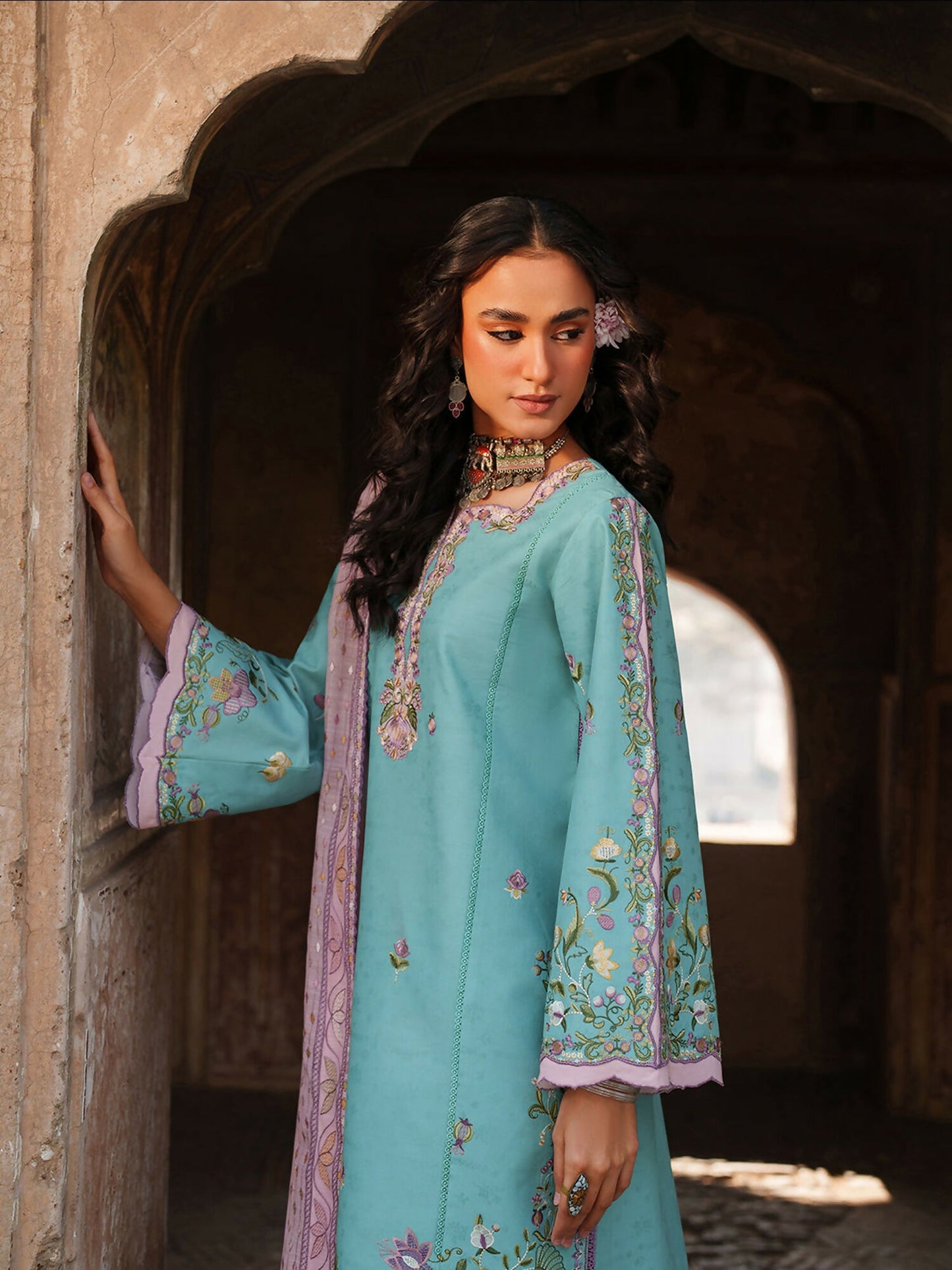 Binilyas Suroor Eid Pret'26 Lawn Embroidered Stitched 3-Piece Suit-247-A
