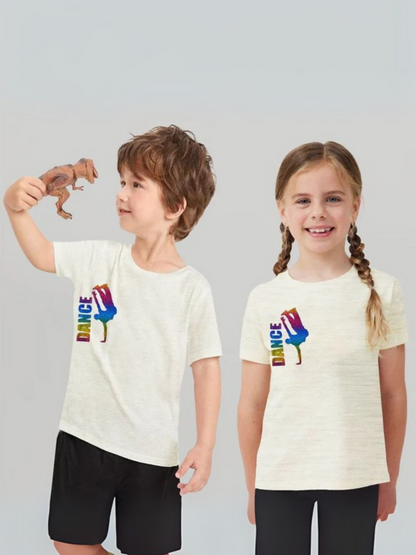 White Jupiter Printed Dance Tee Shirt-13809