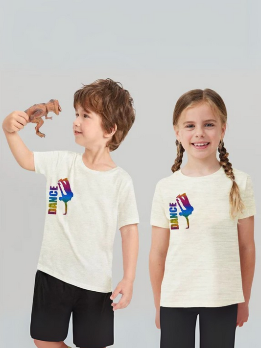White Jupiter Printed Dance Tee Shirt-13809