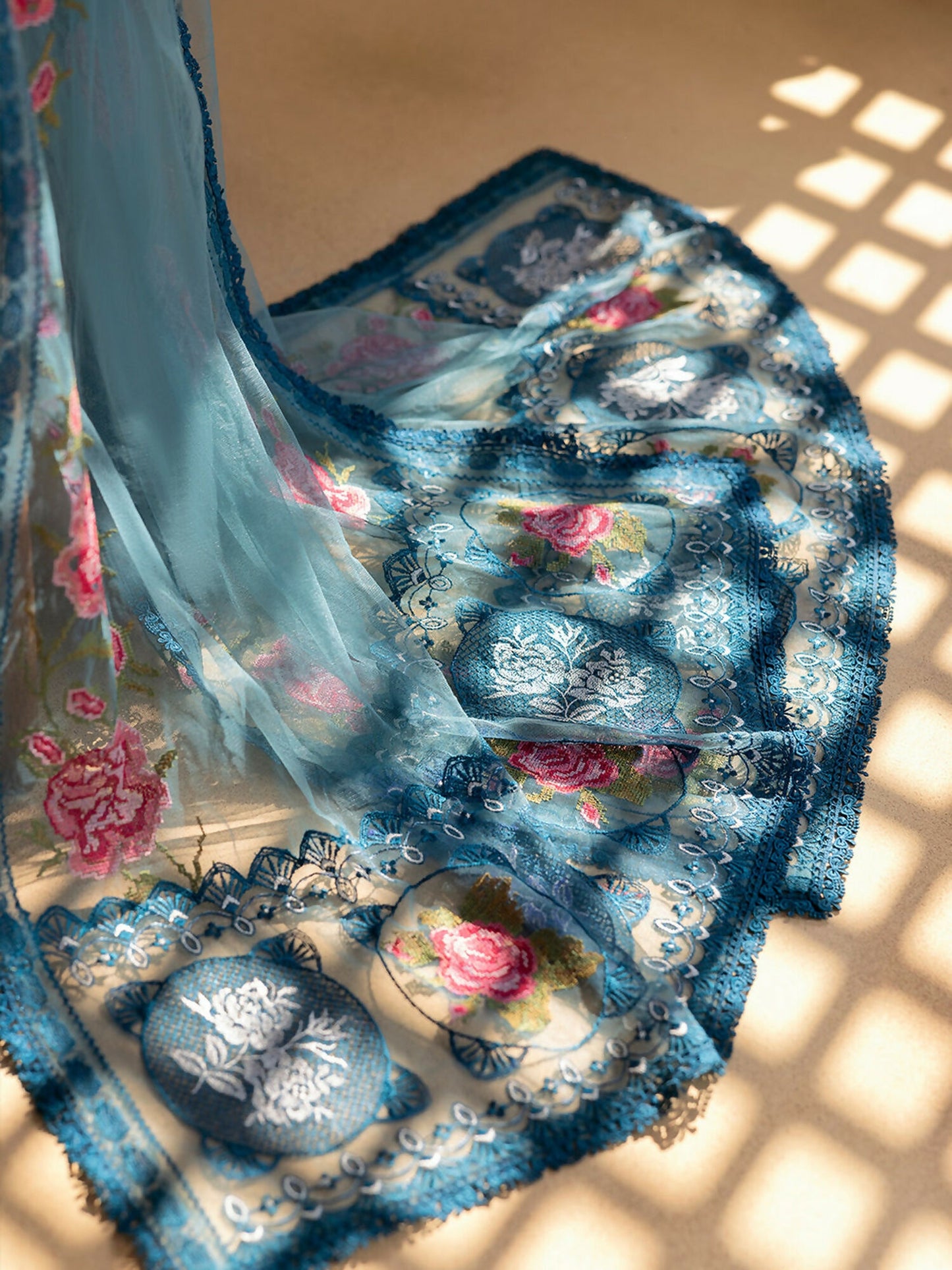 Joolie By Saira Rizwan Lawn Organza Embroidered Unstitched 3-Piece Suit-Alma-SRL25-12