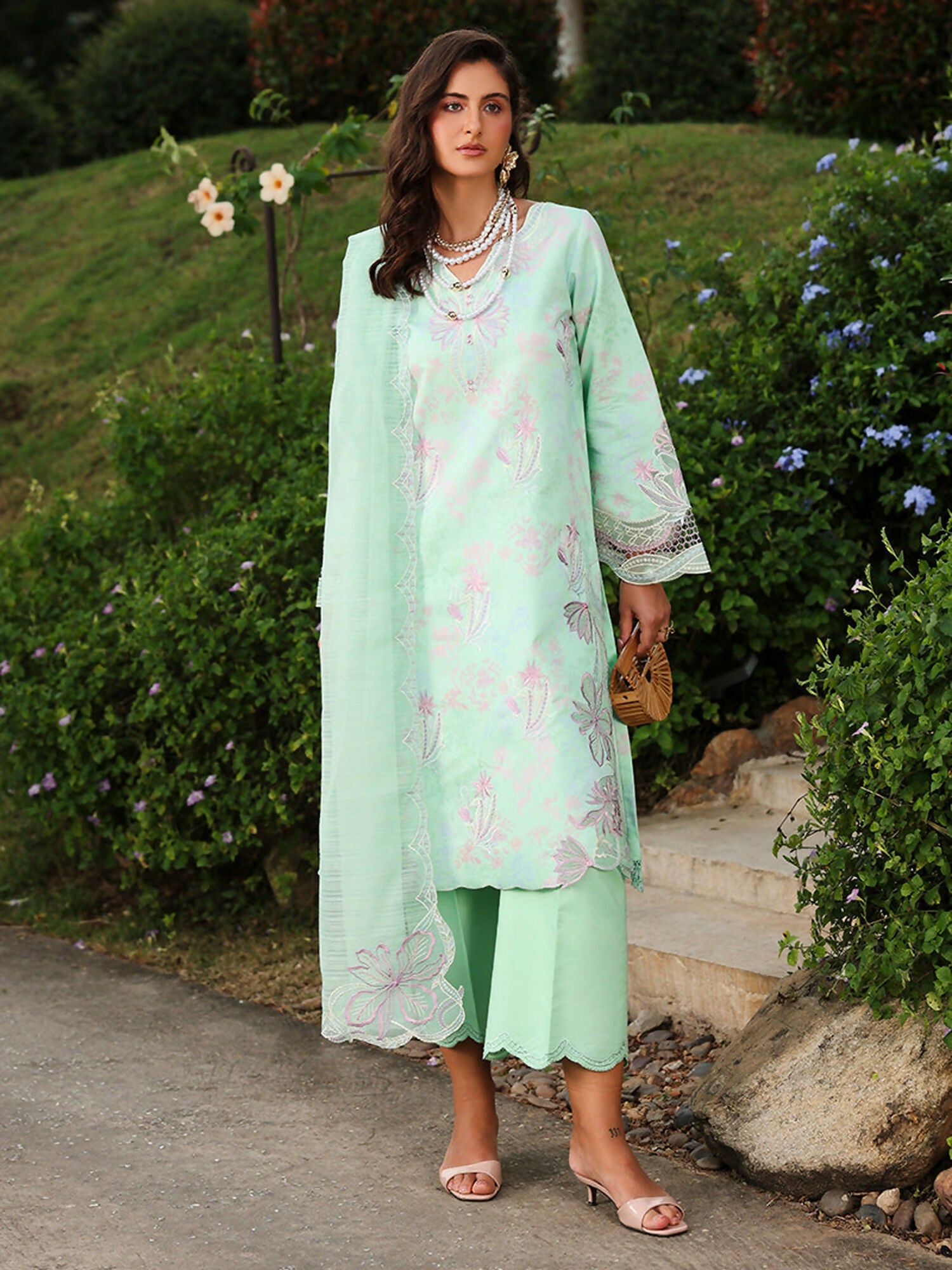 Rang Rasiya Florence Summer Edit'26 Lawn Embroidered Unstitched 3-Piece Suit-Haniya