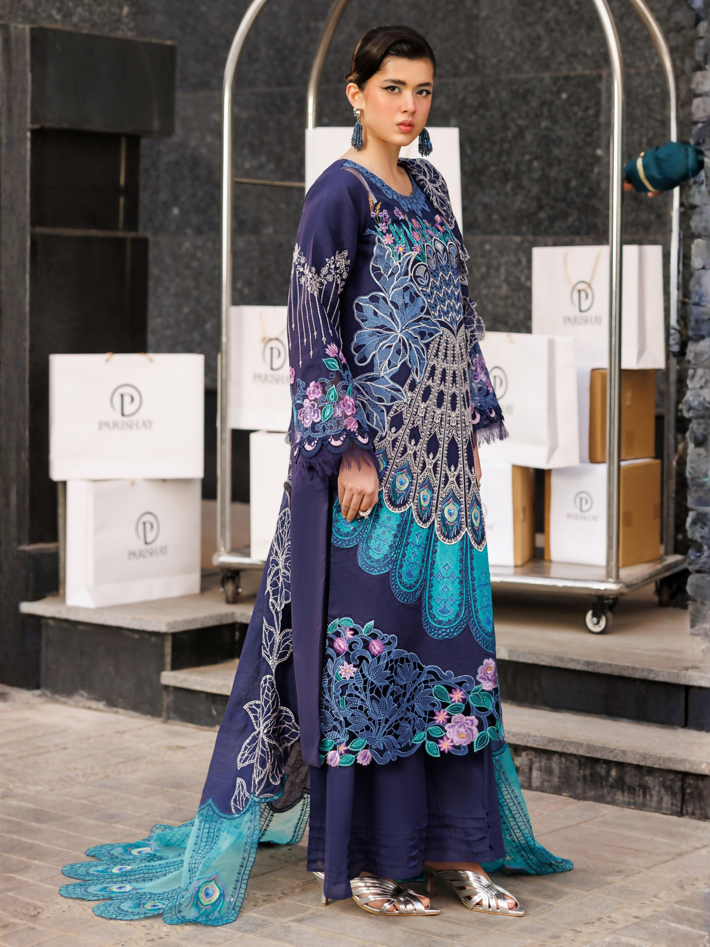 Parishay Monaco Luxury Lawn'26 Embroidered Unstitched 3-Piece Suit-MN-10