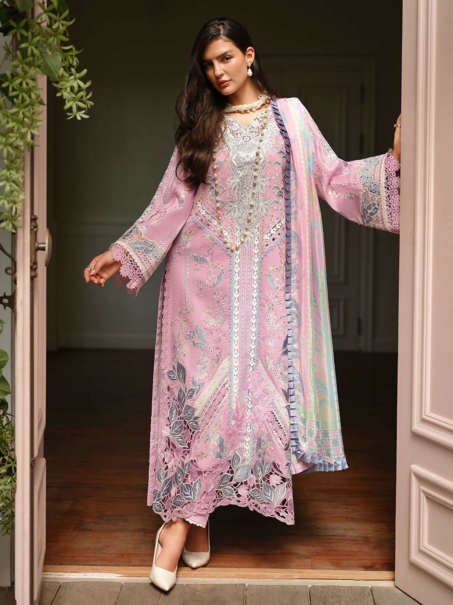 Mushq A Moi Luxury Lawn Embroidered Unstitched 3-Piece Suit-Endless Love