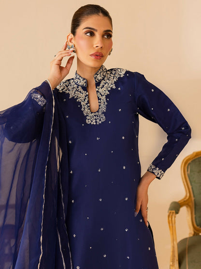 Allure By IH Luxury Pret Raw Silk Embellished Stitched 3-Piece Suit-Eliza