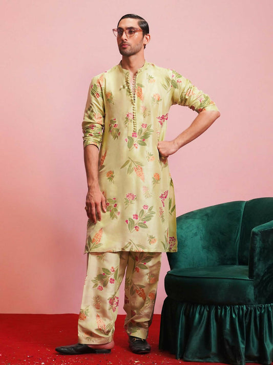 Apple Green Hussain Rehar BASIC NOT BASIC IV Raw Silk Embroidered Stitched 2-Piece Suit-Panache