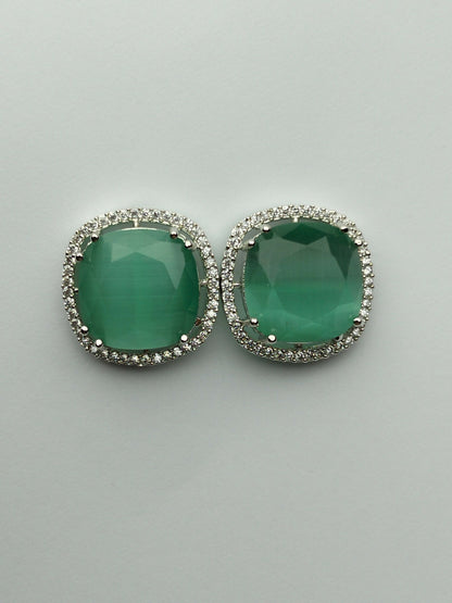 H&A Jewellery One Carat Rhodium Plated Stud Earrings