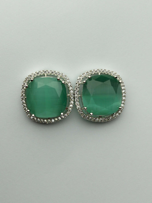 H&A Jewellery One Carat Rhodium Plated Stud Earrings