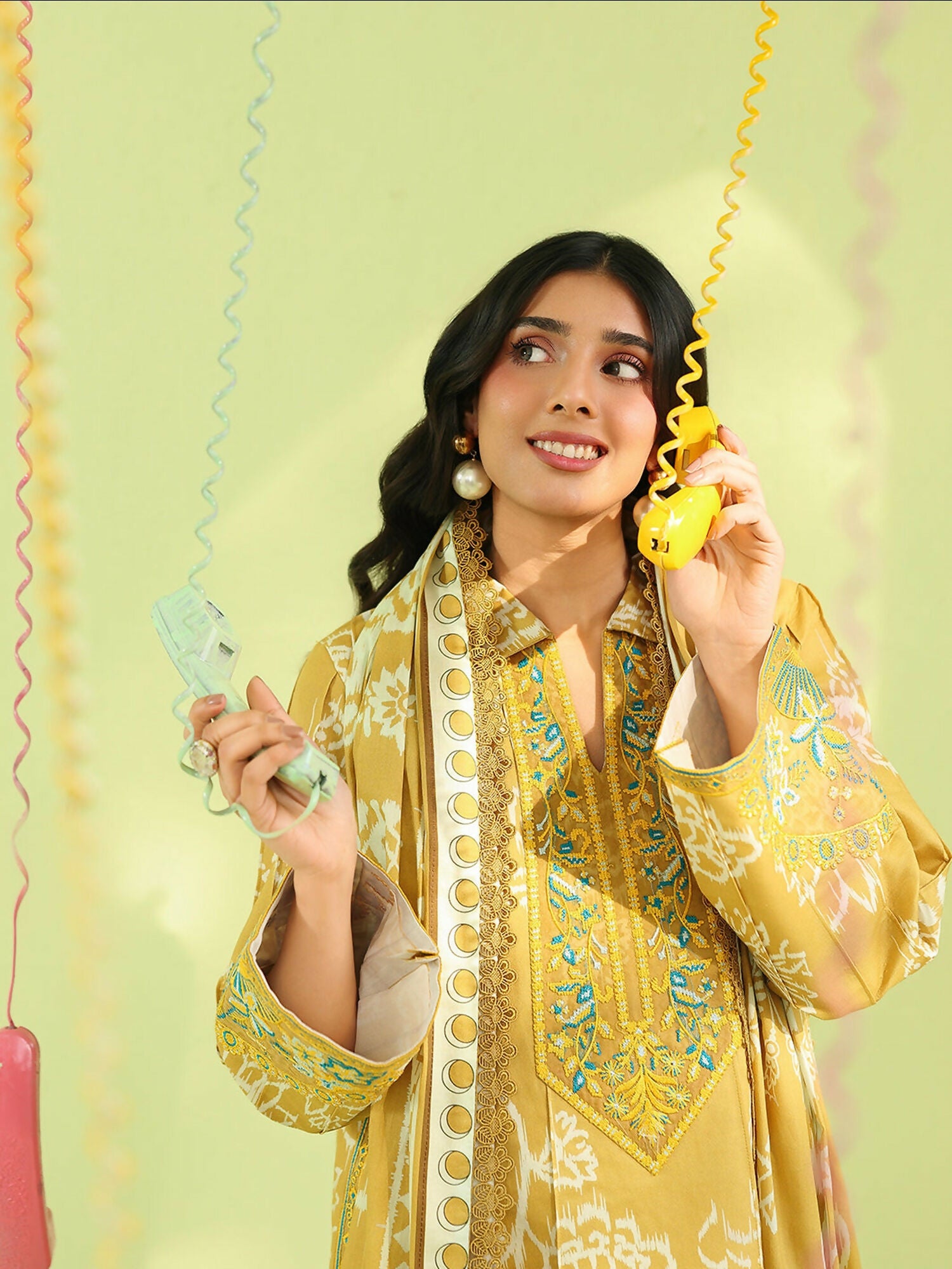 Mahnur Anaya Vol.2 Lawn Embroidered Stitched 3-Piece Suit-AN-2-04-Yellow