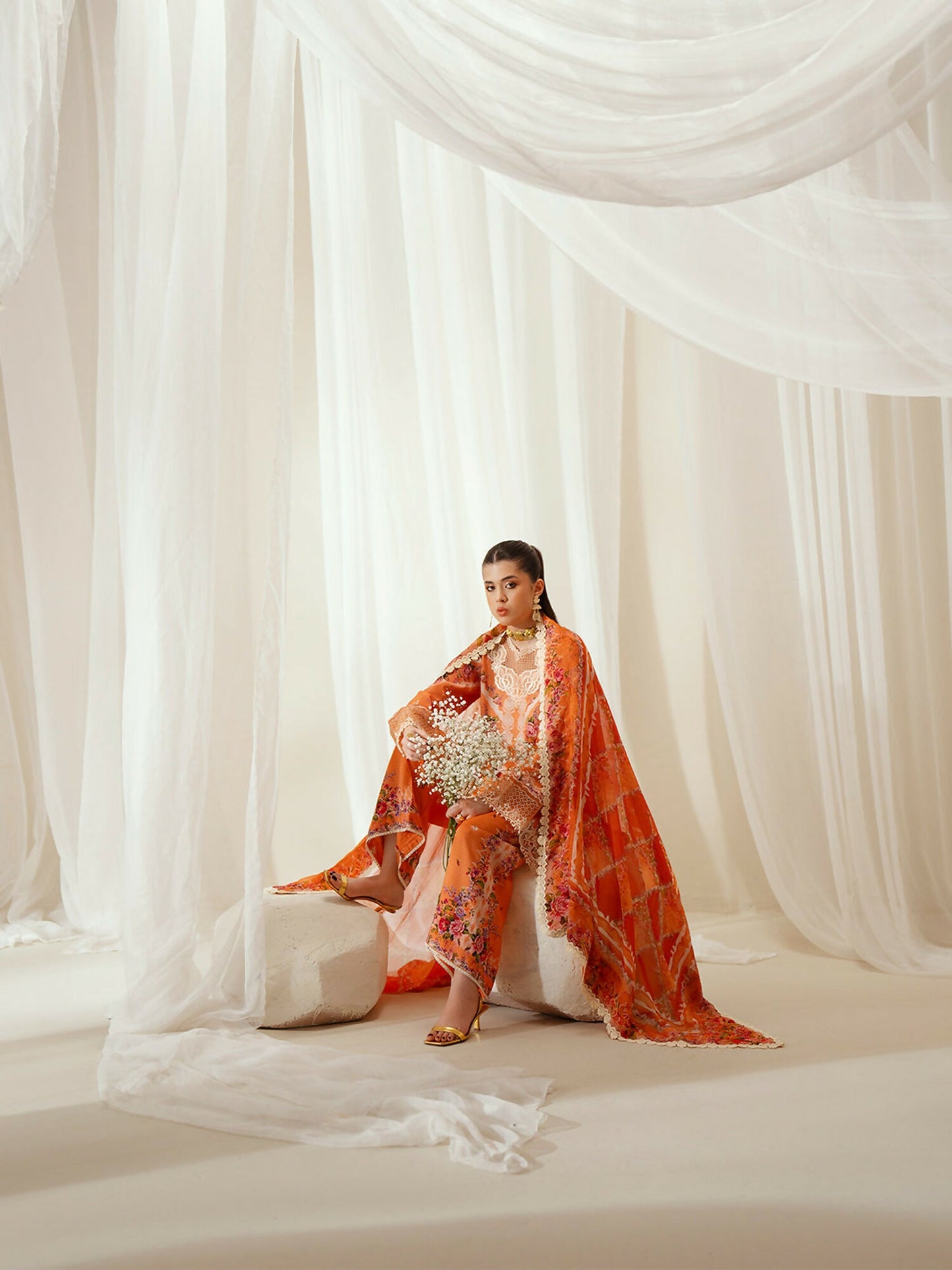 Binilyas Eres Bonita Viscose Embroidered Stitched 3-Piece Suit-1101-A