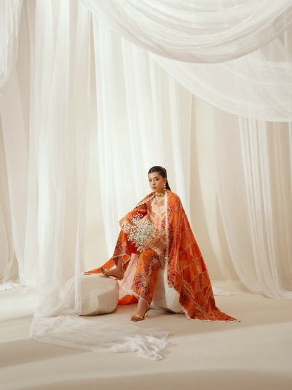 Binilyas Eres Bonita Viscose Embroidered Stitched 3-Piece Suit-1101-A