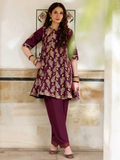 Maroon Panache Apparel Noor Mahal Cotton Printed Stitched Suit-Seraya