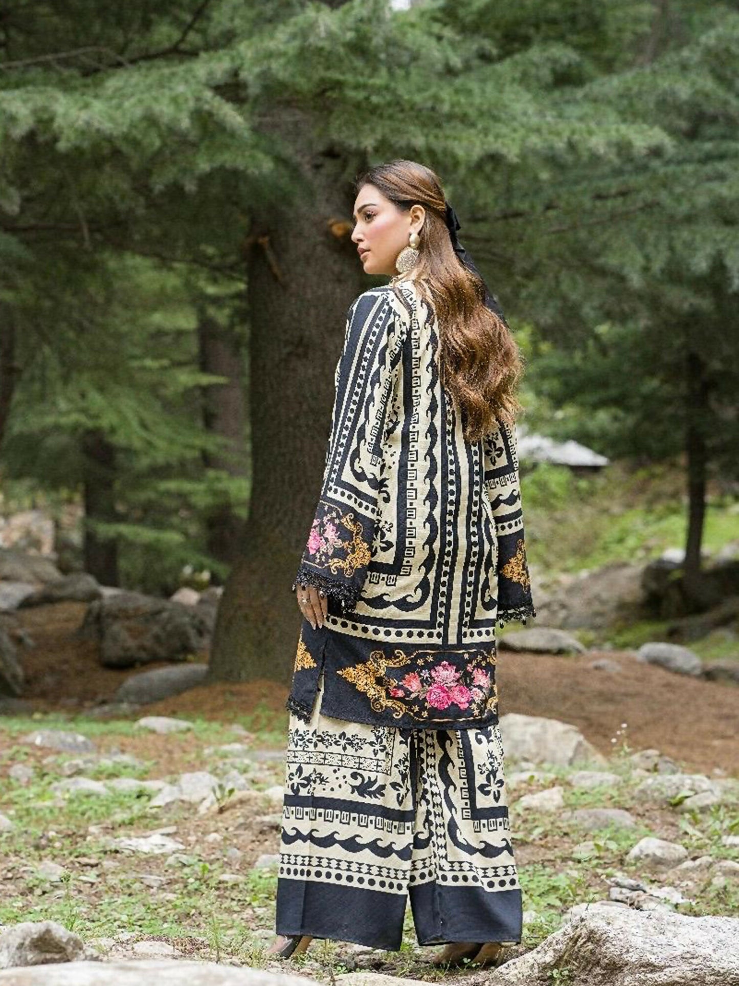 HU Studios Doriya Linen Printed Stitched 2-Piece Suit-Mosaic Mahal