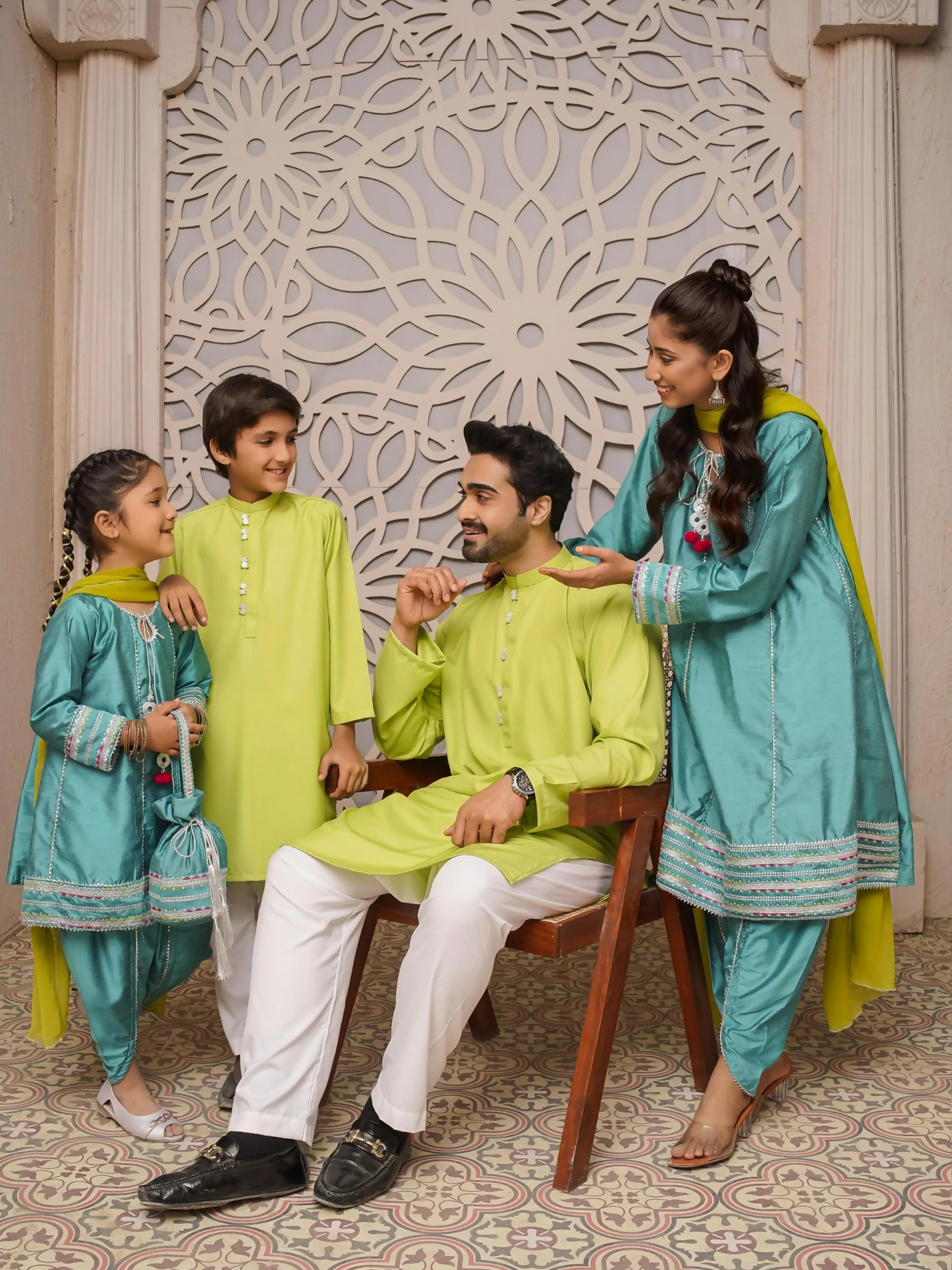 Kidoz Kloset Rang Rasiya Cotton Silk Embroidered Stitched 3-Piece Suit-Ocean Breeze-Women