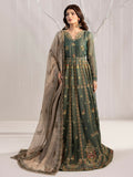 Shurooq Echoes In Bloom Zari Cotton Net Embellished Stitched 3-Piece Suit-Emerald Whisper