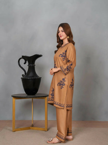 Stylish Collection Musk Linen Embroidered Stitched 2-Piece Suit-Arub