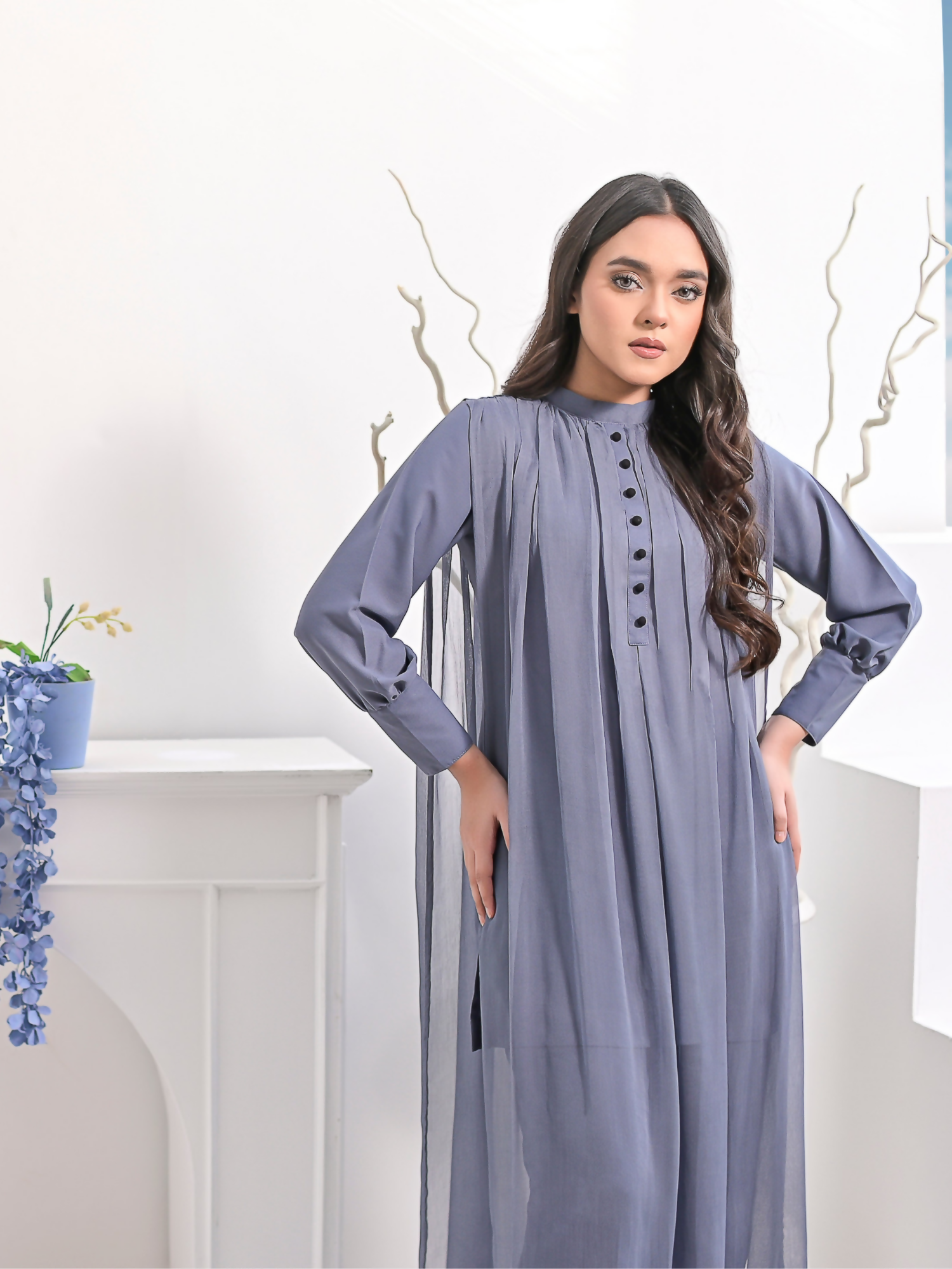 Ruby's Couture Haute & Chic Georgette Cape Set-Lexi